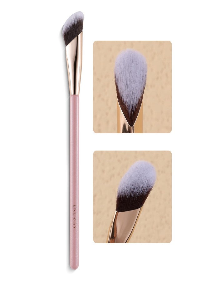 ENERGY Concealer Brush Under Eye, Small Angled Makeup Kabuki Precision Face Blending Brush - Liquid Cream Foundation Concealer for Dark Circles, Eyeshadow,Make Up Nose Contour Applicator Vegan (Pink) - Image 1